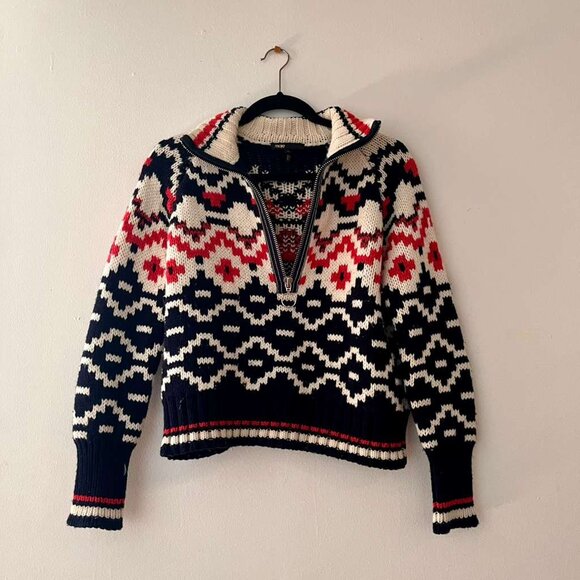 Maje Après-Ski Pullover Half-Zip Sweater Sz 2 - Picture 2 of 5